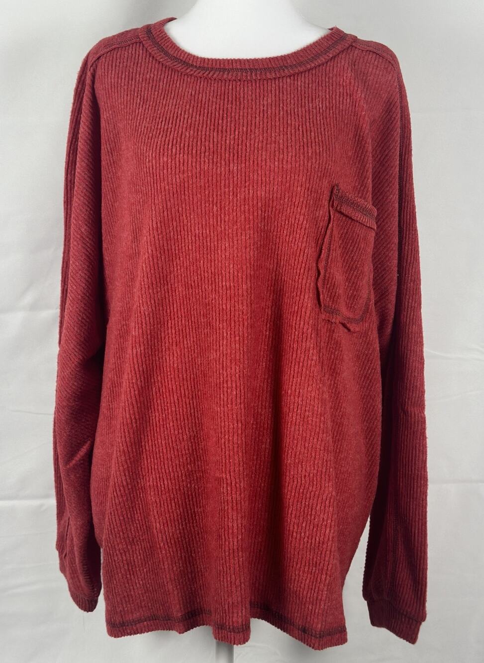 Zenana NWT Plus Size Soft Ribbed Sweater – 1X/2X – Red Perfect for Fall